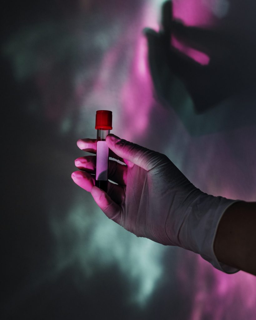 Scientist holding a test tube